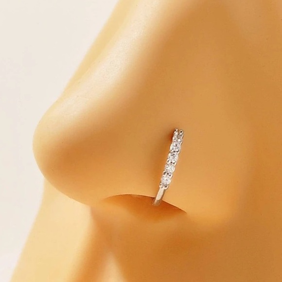 Nose clip Ring-Elegant Simple Copper & Cubic Zirconia Luxury Nose Clip nwt - Picture 1 of 11
